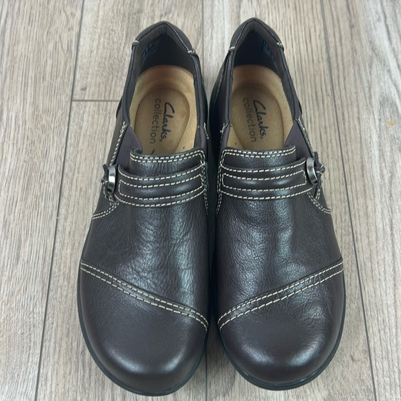 New nwt perfect Clarks Collection Leather Slip-on Carleigh Pearl Dark Brown 8 - Picture 5 of 11